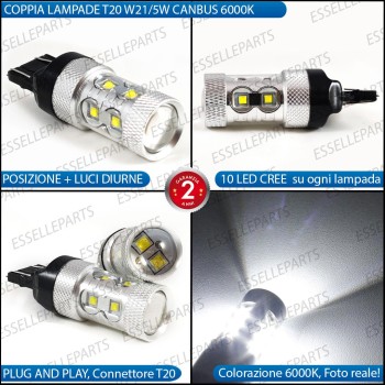 Coppia lampade T20 Luci di Posizione/Diurne 10 LED T20 TOYOTA PROACE CITY Restyling
