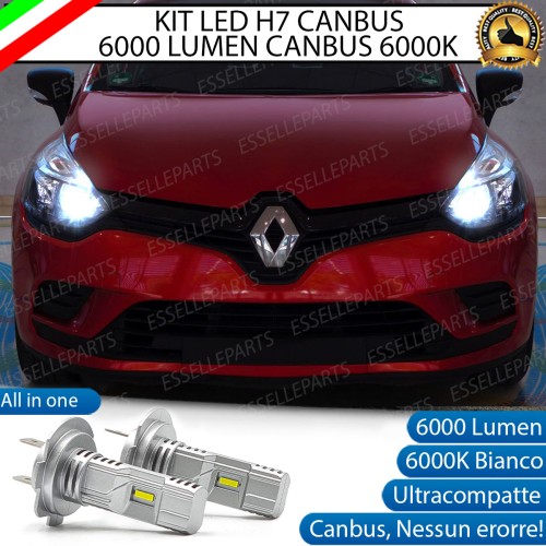 Kit Full LED Coppia H7 Ultra Compatta 6000 Lumen Anabbaglianti Per RENAULT CLIO MK4