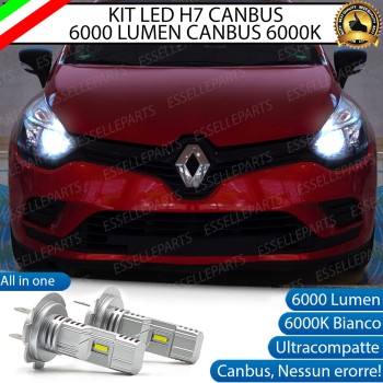 Kit Full LED Coppia H7 Ultra Compatta 6000 Lumen Anabbaglianti Per RENAULT CLIO MK4