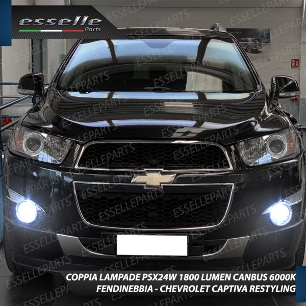 Coppia Lampade PSX24W 1800 Lumen 6000K Canbus Fendinebbia Chevrolet Captiva Restyling