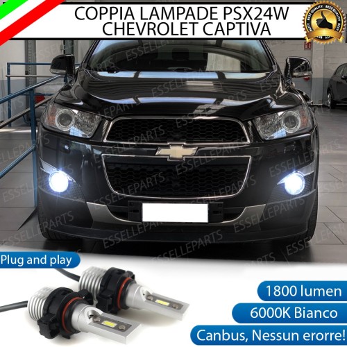 Coppia Lampade PSX24W 1800 Lumen 6000K Canbus Fendinebbia Chevrolet Captiva Restyling