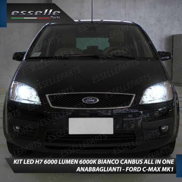 Kit Full LED Coppia H7 Ultra Compatta 6000 Lumen Anabbaglianti Per FORD C-MAX MK1