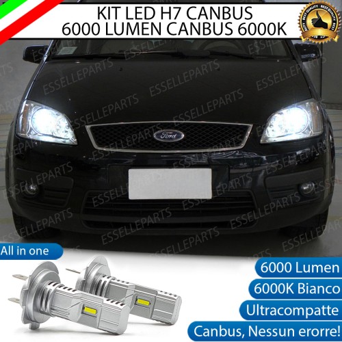 Kit Full LED Coppia H7 Ultra Compatta 6000 Lumen Anabbaglianti Per FORD C-MAX MK1