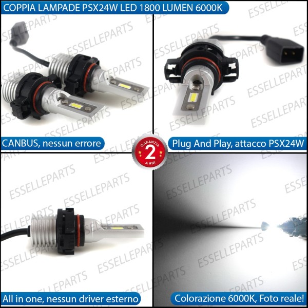 Lampade PSX24W 1800 LUMEN Fendinebbia JEEP GRAND CHEROKEE DAL 2011 AL 2013