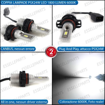 Lampade PSX24W 1800 LUMEN Fendinebbia JEEP GRAND CHEROKEE DAL 2011 AL 2013