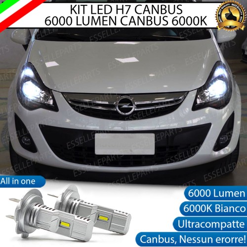 Kit Full LED Coppia H7 Ultra Compatta 6000 Lumen Anabbaglianti Per OPEL CORSA D RESTYLING