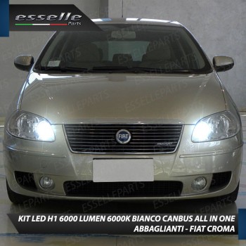 Kit Full LED Coppia H1 Ultra Compatta 6000 Lumen Abbaglianti Per FIAT CROMA