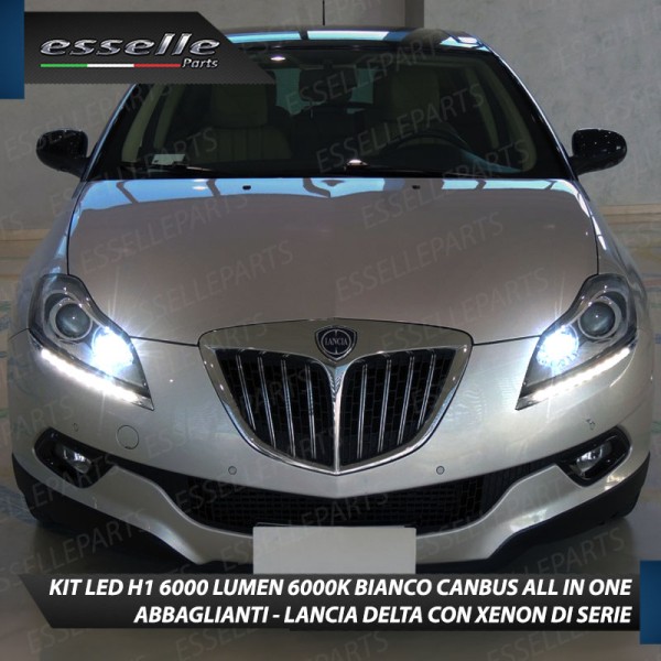 Kit Full LED Coppia H1 Ultra Compatta 6000 Lumen Abbaglianti Per LANCIA DELTA CON XENON DI SERIE