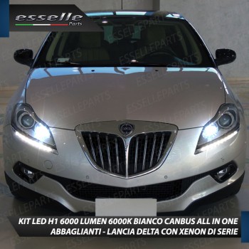 Kit Full LED Coppia H1 Ultra Compatta 6000 Lumen Abbaglianti Per LANCIA DELTA CON XENON DI SERIE