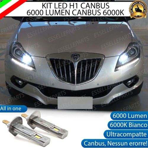 Kit Full LED Coppia H1 Ultra Compatta 6000 Lumen Abbaglianti Per LANCIA DELTA CON XENON DI SERIE