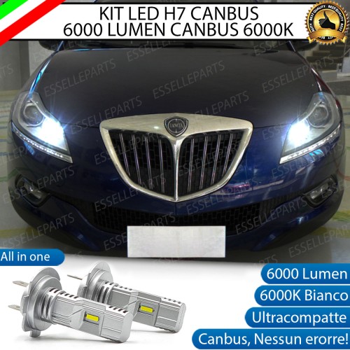Kit Full LED coppia H7 6000 LUMEN Abbaglianti Specifici per LANCIA DELTA CON FARI ALOGENI
