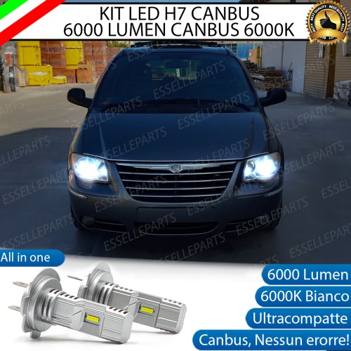 Kit Full LED Coppia H7 Ultra Compatta 6000 Lumen Anabbaglianti Per CHRYSLER VOYAGER 4