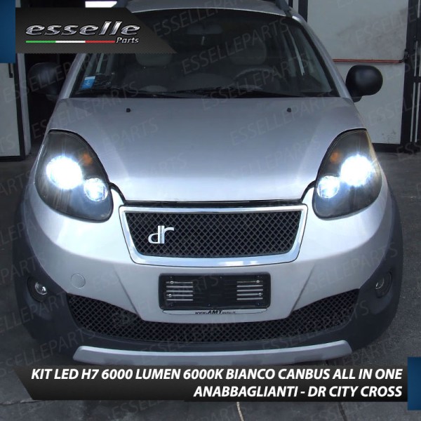 Kit Full LED Coppia H7 Ultra Compatta 6000 Lumen Anabbaglianti Per DR-CITY CROSS