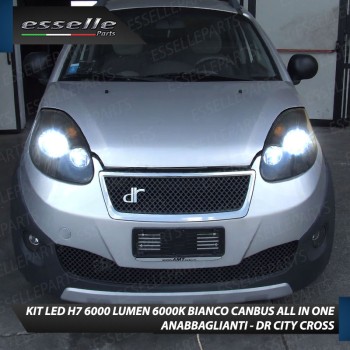 Kit Full LED Coppia H7 Ultra Compatta 6000 Lumen Anabbaglianti Per DR-CITY CROSS