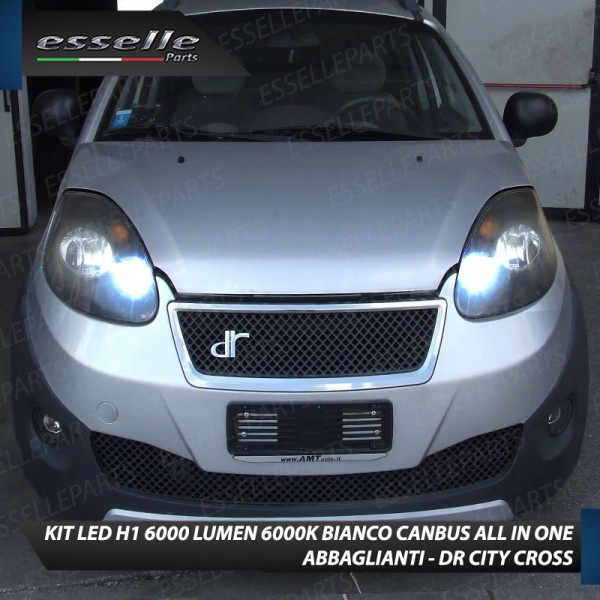 Kit Full LED Coppia H1 Ultra Compatta 6000 Lumen Abbaglianti Per DR-CITY CROSS