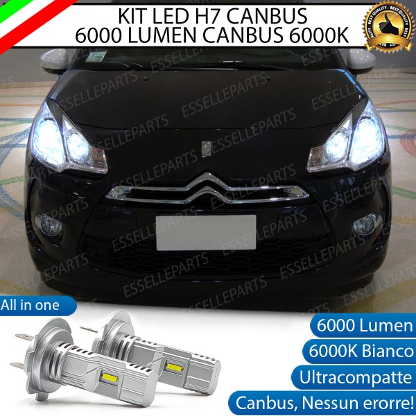 Kit Full LED Coppia H7 Ultra Compatta 6000 Lumen Anabbaglianti Per CITROEN DS3