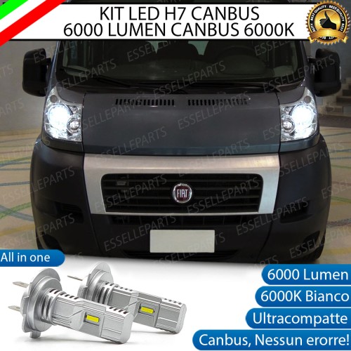 Kit Full LED Coppia H7 Ultra Compatta 6000 Lumen Anabbaglianti Per FIAT DUCATO MK3