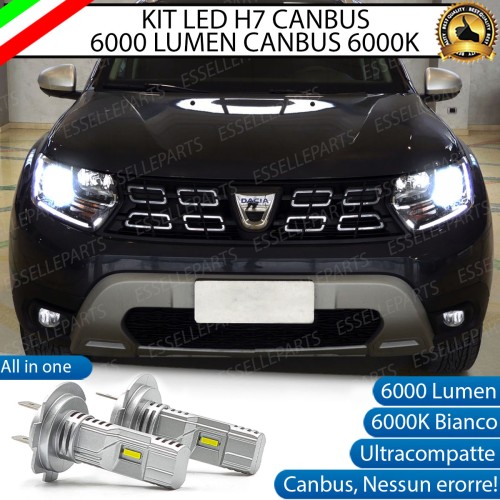 Kit Full LED Coppia H7 Ultra Compatta 6000 Lumen Anabbaglianti Per DACIA DUSTER MK2 PRE-RESTYLING