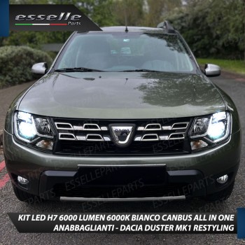 Kit Full LED Coppia H7 Ultra Compatta 6000 Lumen Anabbaglianti Per DACIA DUSTER MK1 RESTYLING
