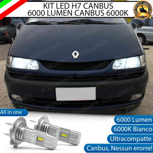 Kit Full LED Coppia H7 Ultra Compatta 6000 Lumen Anabbaglianti Per RENAULT ESPACE DAL 2000 IN POI