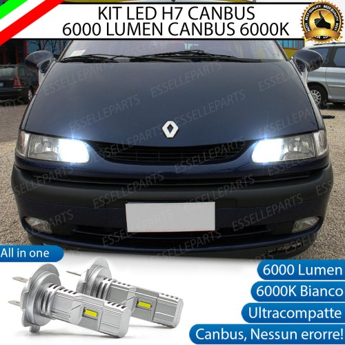 Kit Full LED Coppia H7 Ultra Compatta 6000 Lumen Abbaglianti Per RENAULT ESPACE DAL 2000 IN POI