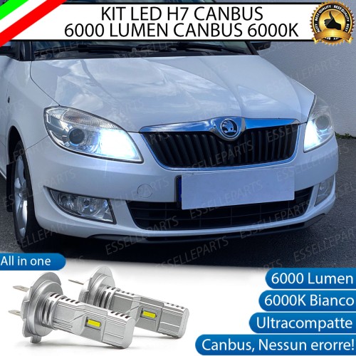 Kit Full LED coppia H7 6000 LUMEN Abbaglianti Specifici per SKODA FABIA MK2 DAL 2010