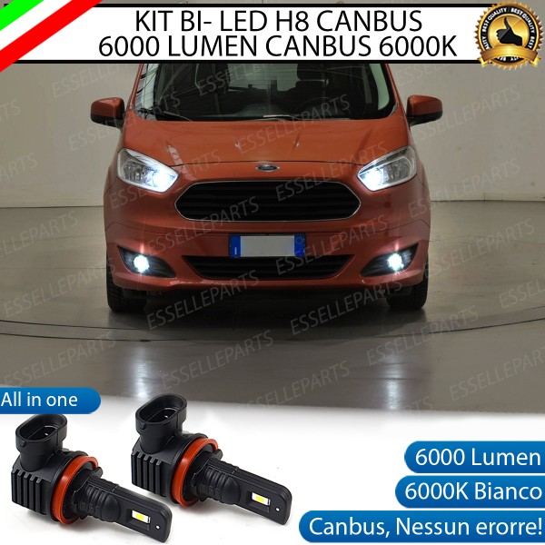 Kit Full LED H11 6000 LUMEN Canbus 6000K Bianco Fendinebbia Ford Tourneo Courier