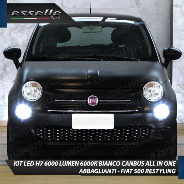 Kit Full LED coppia H7 6000 LUMEN Abbaglianti Specifici per FIAT 500 RESTYLING