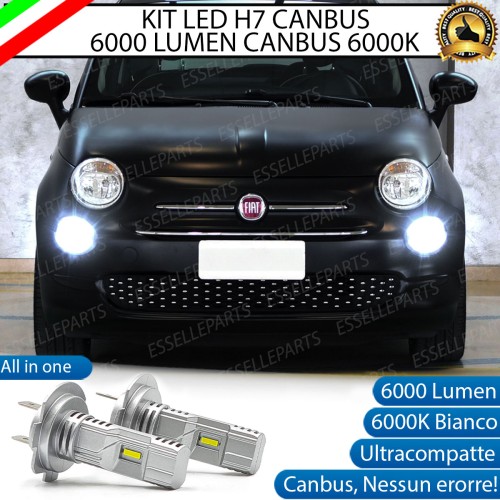 Kit Full LED coppia H7 6000 LUMEN Abbaglianti Specifici per FIAT 500 RESTYLING