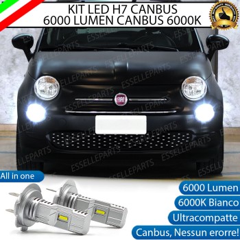 Kit Full LED coppia H7 6000 LUMEN Abbaglianti Specifici per FIAT 500 RESTYLING