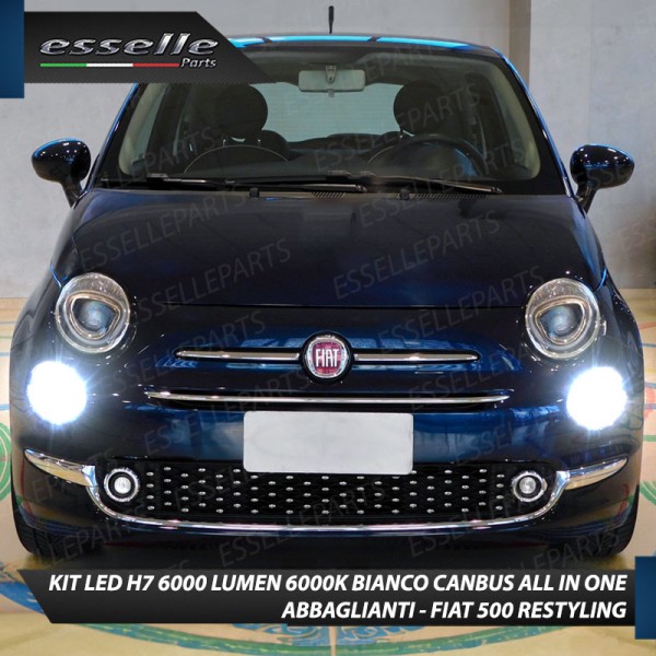 Kit Full LED coppia H7 6000 LUMEN Abbaglianti Specifici per FIAT 500 RESTYLING