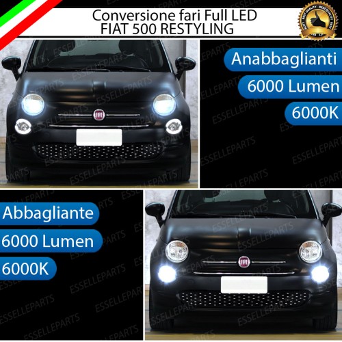 Conversione Fari Full LED per FIAT 500 RESTYLING CON FARI A PARABOLA