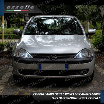 Coppia Lampade T10 W5W LED canbus con lente frontale per luci di posizione per Opel Corsa ( C ) Coppia Lampade T10 W5W LED canbus con lente frontale per luci di posizione per Opel Corsa ( C )