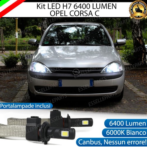 Kit Full LED H7 6400 LUMEN 6000K Anabbaglianti OPEL CORSA C con Fari a parabola