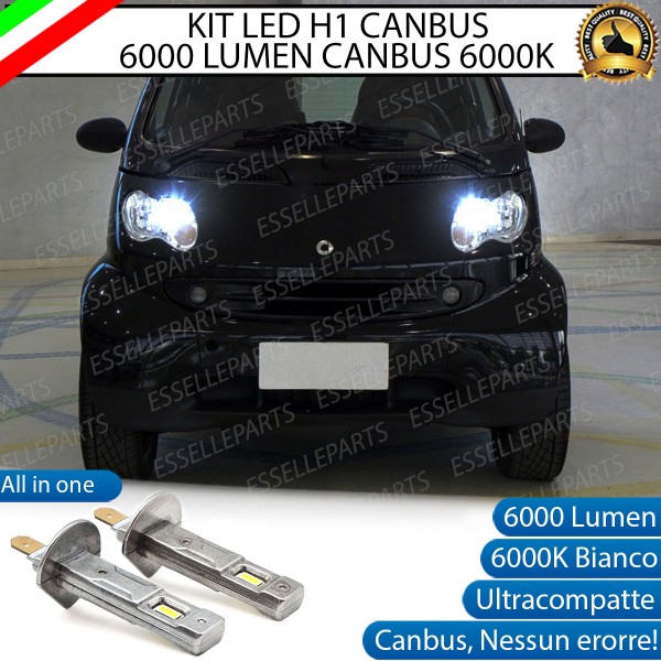 Kit Full LED coppia H1 - ULTRA COMPATTA - 6000 LUMEN abbaglianti per SMART FORTWO 450