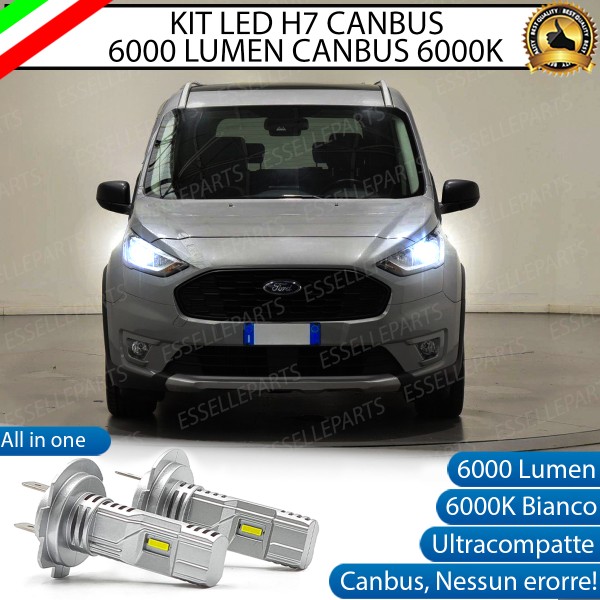 Kit Full LED H7 Ultra Compatta 6000 Lumen Anabbaglianti Per Ford Tourneo Connect 2