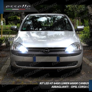 Kit Full LED H7 6400 LUMEN 6000K bianco Abbaglianti OPEL CORSA C con Fari a parabola Kit Full LED H7 6400 LUMEN 6000K bianco Abbaglianti OPEL CORSA C con Fari a parabola