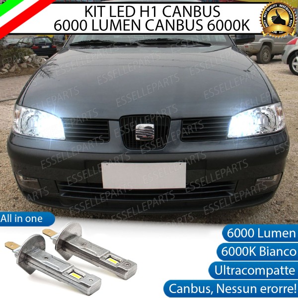Kit Full LED coppia H1 - ULTRA COMPATTA - 6000 LUMEN abbaglianti per SEAT IBIZA 6K2