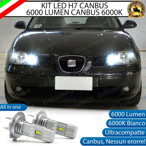 Kit Full LED Coppia H7 Ultra Compatta 6000 Lumen Abbaglianti Per SEAT IBIZA 6L