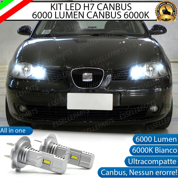 Kit Full LED Coppia H7 Ultra Compatta 6000 Lumen Abbaglianti Per SEAT IBIZA 6L