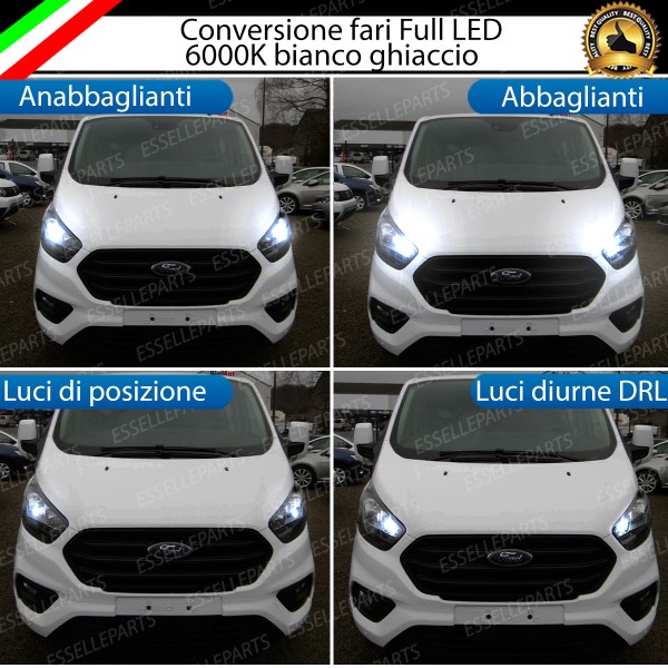Conversione Fari Full LED 6000K bianco Ford Tourneo Custom fari a parabola