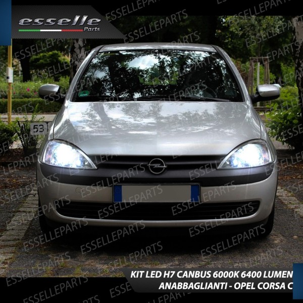Conversione Fari Full LED 6000K bianco OPEL CORSA C con Fari a parabola