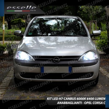 Conversione Fari Full LED 6000K bianco OPEL CORSA C con Fari a parabola Conversione Fari Full LED 6000K bianco OPEL CORSA C con Fari a parabola