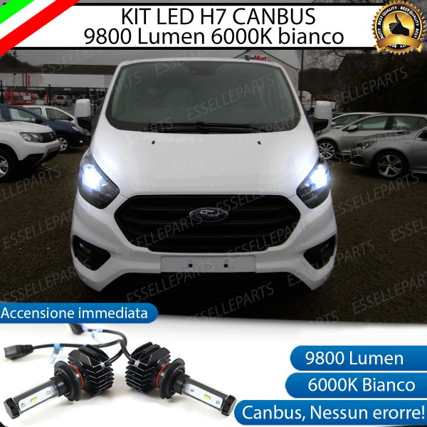Kit Full LED H7 9800 LUMEN 6000K Ford Transit Custom fari a parabola