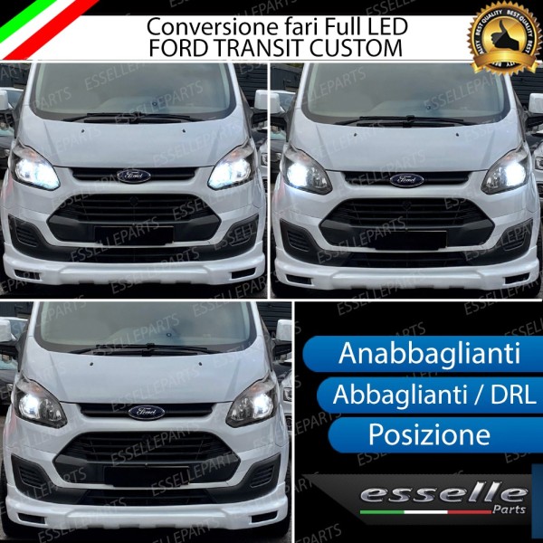 Conversione Fari Full LED 6000K bianco FORD Tourneo CUSTOM con fari a parabola