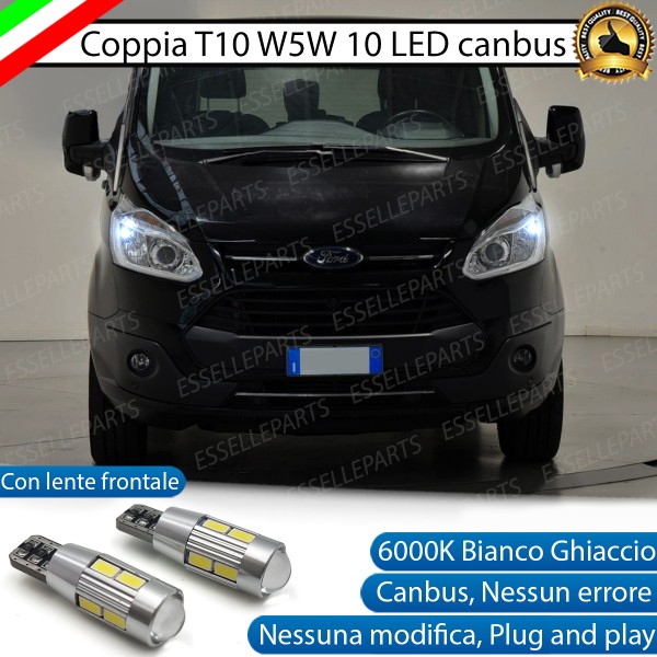 Luci posizione T10 W5W 10 LED Canbus Ford Tourneo Custom con fari lenticolari