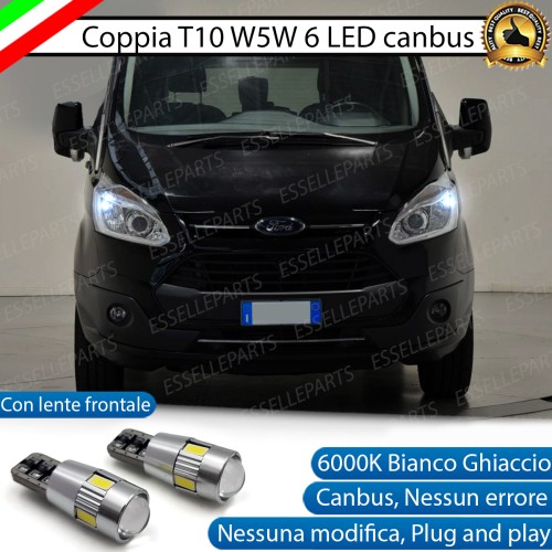 Luci posizione T10 W5W 6 LED Canbus Ford Tourneo Custom con fari lenticolari