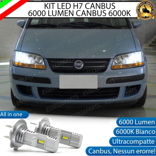 Kit Full LED Coppia H7 Ultra Compatta 6000 Lumen Anabbaglianti Per FIAT IDEA