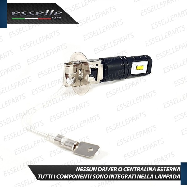 Kit Full LED H3 7000 Lumen Abbaglianti LANCIA MUSA DAL 2008 AL 2010 6000K bianco ghiaccio canbus