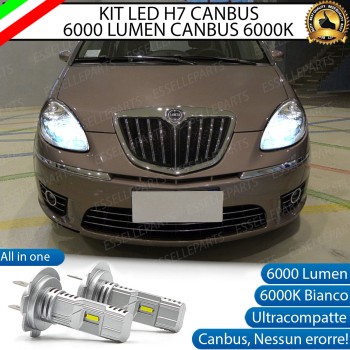 Kit Full LED Coppia H7 Ultra Compatta 6000 Lumen Anabbaglianti Per LANCIA MUSA DAL 2008 AL 2010